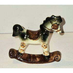 Precious Vintage Pottery Rocking Horse, Earth tones